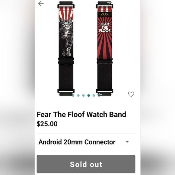 ZOX "FEAR THE FLOOF" #938 ANDROID SAMSUNG GALAXY NEW AMERICAN CAT 20mm WATCHBAND - Picture 12 of 12